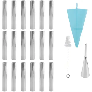 Pesfehhy 19-Teiliges Cannoli-Röhrchen-Formen-Set, Creme-Horn-Plundergebäckform für Muschelcremebrötchen