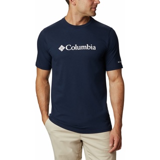 Columbia Herren Csc Basic Logo Short Sleeve Kurzarm Outdoor Wanderhemd, Collegiate Navy, White, L EU