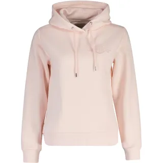 Hoodie GANT "REG TONAL SHIELD HOODIE", Damen, Gr. XL, refined pink, Sweatware, Obermaterial: 78% Baumwolle, 22% Polyester, regular fit hüftlang, Rippbündchen, Sweatshirts Hoodie, Ton in Ton Stickerei, Rippbündchen
