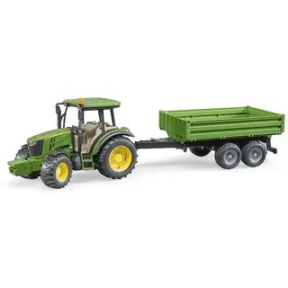 bruder 02108 - John Deere 5115 M mit Bordwandanhänger - 1:16 Spielzeug, Bauernhof, Landwirtschaft, Traktor, Trecker, Schlepper, Bulldog, Fahrzeug Anhänger, Muldenkipper