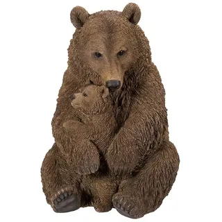 Vivid Arts Real Life Mutter- und Babybraunbär, sehr detailliert, frostbeständig, Dekoration für Haus oder Garten, Braun