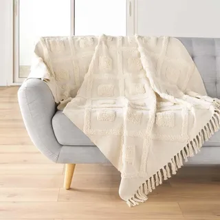 Douceur d'intérieur Inca Tagesdecke 125 x 150 cm Beige