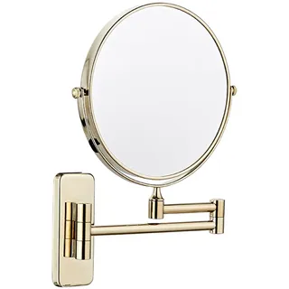 Nicesail Wand Kosmetikspiegel mit 5X Vergrößerung Gold Vergrößerungsspiegel für Bad,Durchmesser 20cm