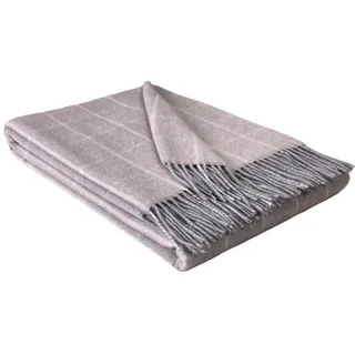 Wolldecke "FARO Karo" Merinowolle-Kaschmir-Mix, 140 x 200 cm, STTS grau|rosa