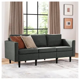 Yaheetech Schlafsofa, 3-Sitzer-Sofa Couch Polstersofa für 3 Personen, max.340 KG belastbar grau