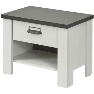 furn.design Nachtschrank 60 x 46 x 46 cm Weiß