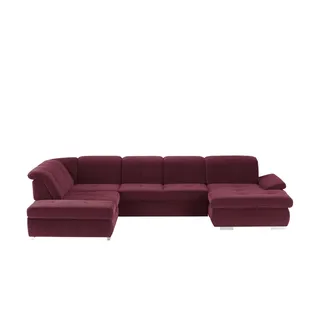 Lounge Collection Wohnlandschaft Mikrofaser  Affair , rot , Maße (cm): B: 371 H: 100 T: 260.0
