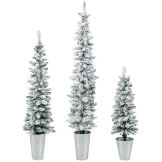COSTWAY Künstlicher Weihnachtsbaum, 3er Bleistift Tannenbaum 90+120+150cm grün|silberfarben