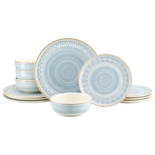 CreaTable Tafelservice Congo Azul (12-tlg), 4 Personen, Steingut