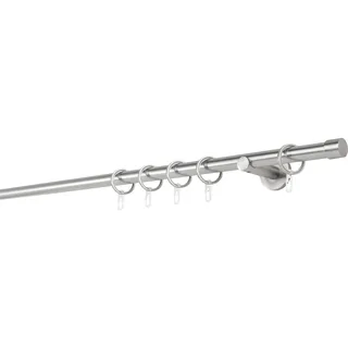 MYDECO Gardinenstange MYDECO "20mm Cap Wandträger 6,5 cm", silber (edelstahlfarben), L:260cm, Gardinenstangen