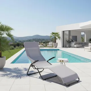 Siena Garden Sonnenliege 144 x 72,5 x 103,5 cm Grau
