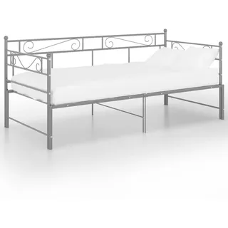 furnicato Schlafsofa Tagesbett Ausziehbar Grau Metall 90x200 cm, 1 Teile grau