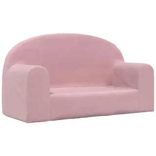 vidaXL Kindersofa 2-Sitzer Rosa Weich Plüsch