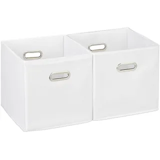 12 X Aufbewahrungsbox, Regalkorb Ohne Deckel, Faltkiste Mit Griff, Regalbox Faltbar, Stoffbox Quadratisch, 30 Cm, Weiß