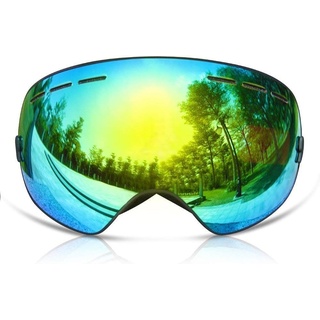 DOTMALL Skibrille Doppel-Objektiv UV-Schutz Anti-Fog Skibrille Für Damen und Herren schwarz