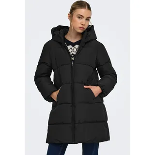Steppmantel ONLY "ONLJUTA PUFFER COAT OTW", Damen, Gr. S, schwarz, Steppware, Obermaterial: 100% Polyester, unifarben, Po-bedeckend, Mäntel Steppmantel, Kunstfaser