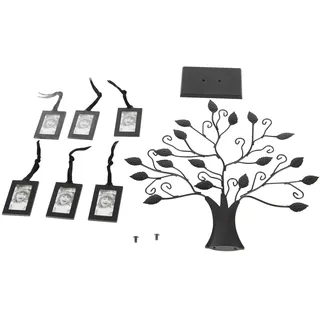 HEEPDD Family Tree Photo Frame Metall Displaybaum mit 6/12 Aufhängen Bildrahmen für Wohnkultur Tabletop für Eltern Freunde (S Mit 6 Fotorahmen von 6,4 * 4,6 cm)