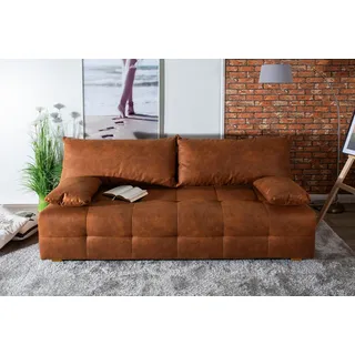 OTTO home Schlafsofa Bella, B: 196 cm, Liegefl. 145x196 cm, Schlaffunktion, Bettkasten & 2 Armlehnenkissen, Federkern braun