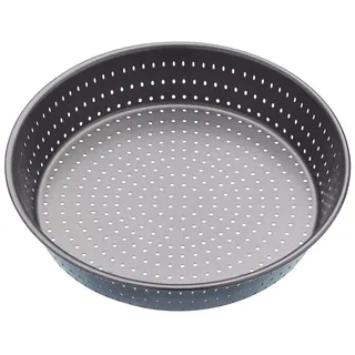 Master Class MasterClass Crusty Bake 23 cm tiefe gelochte Kuchenform mit PTFE-, PFOA- und BPA-freier Antihaftbeschichtung, robuster 1 mm dicker Kohlenstoffstahl, 9-Zoll-Rundform, grau