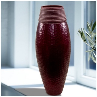 Antikas Dekovase Blumenvase, Glas, Groß, Chabby Chic, Glas, Rot, H 39,0 x B 16,0 cm rot