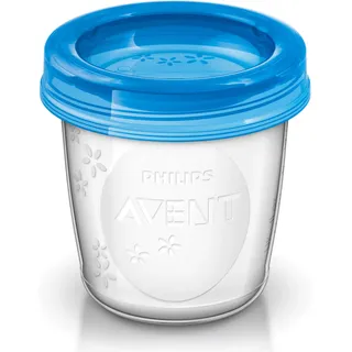 Philips Avent Aufbewahrungsbecher für Muttermilch, SCF618/10, 10x180ml Becher