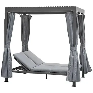 Sunfun Maja Loungeliege  (L x B x H: 222 x 159 x 230 cm, Metall, Grau)
