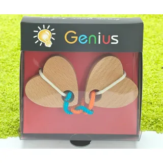 Fridolin IQ Test Holz Puzzle Genius 2 Herzen