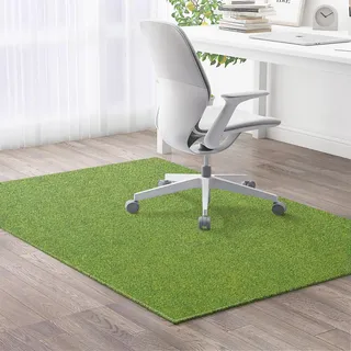Highdi Bodenschutzmatte Bürostuhl, Grün Bürostuhl Unterlage rutschfest Kratzfest Bodenmatte Stuhlunterlage, Schreibtischstuhl Unterlage Teppich Bürostuhlunterlage (Grasgrün,80x120cm)