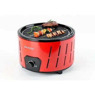 PrincessPrincess Hybridgrill Rund Holzkohle & Elektrogrill 2in1 Kompakt NEU