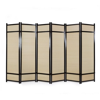 Homestyle4u Paravent »Holz Paravent Raumteiler Trennwand Bambus schwarz« braun|schwarz 264 cm x 175 cm