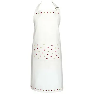 Greengate Schürze GRACE Weiß mit HERZEN Gestickt in Rot und Gold | Gr.: onesize