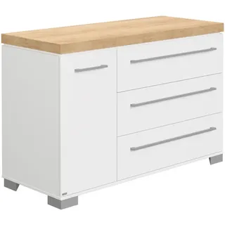 Paidi Wickelkommode Kira Eiche Nebraska/Kreideweiß, Weiß, Metall, 1 Fächer, 3 Schublade(n) Schubladen, 135.3x90.3x55.6 cm, Blauer Engel, Goldenes M, Babymöbel, Wickelkommoden & Zubehör, Wickelkommoden