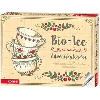 ROTH Tee Adventskalender gefüllt mit hochwertigen Teemischungen, Kalender mit Tee für die Vorweihnachtszeit
