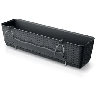 Spetebo Balkon Blumenkasten 60 x 15 cm Anthrazit