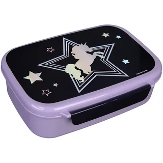 Scooli Brotdose für Kinder mit herausnehmbaren Einsatz - Einhorn Motiv - Kindergarten Brotdose - Sandwichbox Schule - Brotzeitdose aus Kunststoff BPA frei - Sandwichbox - Lunchbox - Vesperbox