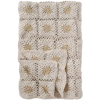 ib laursen Plaid 130 x 170 cm Beige/Weiß