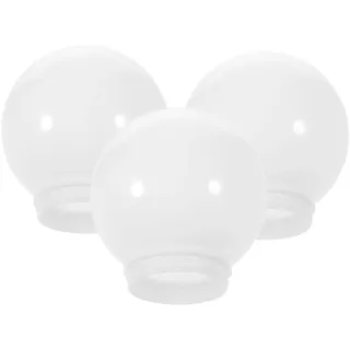 TOYANDONA Lampenschirm Klein E27 aus Acryl 3 Stück Kugelförmig Weiß für Außenbereich Passend für Pfostenlampen Leicht zu Montieren