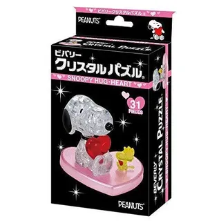 Beverly 3D-Kristallpuzzle Snoopy Umarmung Herz 31 Teile ‎50248 JAPAN Kostenlo...