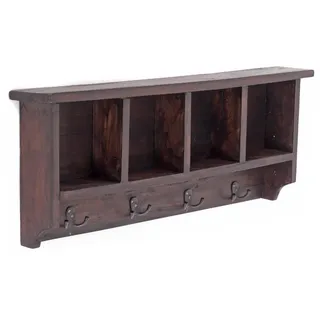 DESIGN DELIGHTS Wandgarderobe Vintage 70 70 x 27 x 11 cm Dunkelbraun