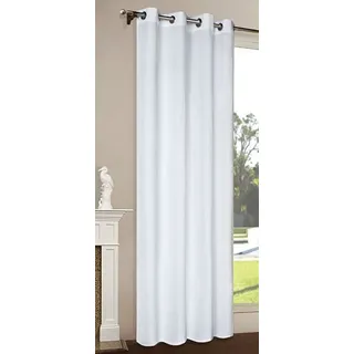 Gardinenbox Gardine, Ösen, blickdicht, Schal Matt unifarben Microsatin Micofaser-Gewebe 20405 weiß 140 cm x 145 cm
