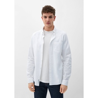 s.Oliver Langarmhemd Slim: Hemd mit Button-Down-Kragen weiß
