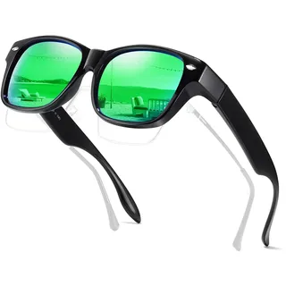 SIPHEW Überzieh Sonnenbrille Herren Über Normale Brille Polarisiert UV400 - Einheitsgröße