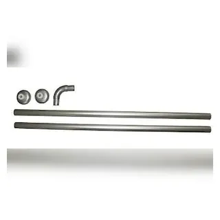 Winkelstange Aluminium 2er silber matt 120x120 cm - extra lang -