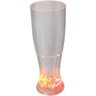 LED-Highlights Glas Becher Weizenglas 650 ml LED Rgb bunt oder blinkend Batterie wechselbar Bar Kunststoff Trinkglas beleuchtet