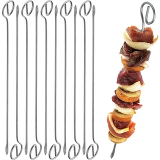 REV Ritter Grillspieße 10er Set – 210mm Schaschlikspieße aus Edelstahl - Fleischspieße, Made in Germany