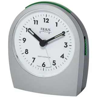 FILIUS zeitdesign Funkwecker FILIUS Funk Wecker 0545-19 silberfarben Snooze geräuscharm Beleuchtung silberfarben