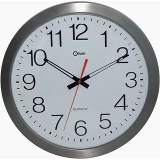 orium Uhr Wanduhr wasserdicht Edelstahl Durchmesser 35 cm grau
