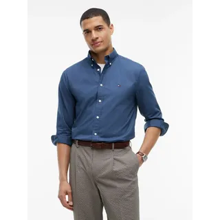 Tommy Hilfiger Herren, Hemd Flex POPLIN Solid Regular fit blau (aegean sea), M
