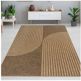 Carpetia Outdoorteppich In- & Outdoorteppich Jute-Look, rechteckig, Höhe: 5 mm, robuste Struktur wetterfest & pflegeleicht beige|braun 80 cm x 150 cm x 5 mm
