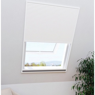 Insektenschutzrollo für Dachfenster, 2in1 EXPERT, Windhager, transparent, verschraubt, mit Plissee, BxH: 110x160 cm weiß